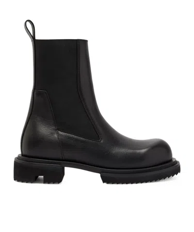 Rick Owens Beatle Gabe Leather Ankle Boots In Black