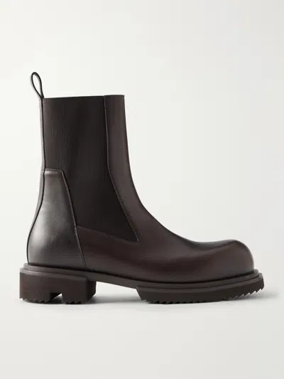 Rick Owens Beatle Leather Chelsea Boots In Animal Print