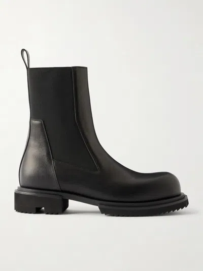 Rick Owens Ss26 Temple Beatle Gabe In Washed Calf Leather In Black