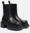 Rick Owens Beatle Leather Platform Chelsea Boots In Black