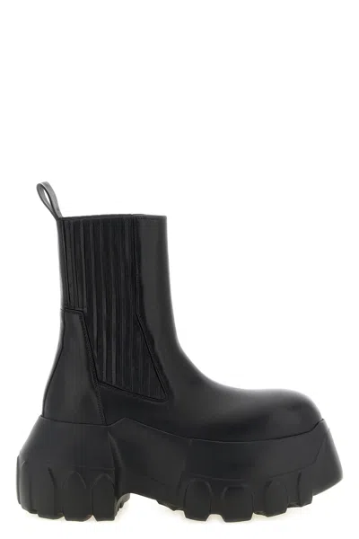 Rick Owens Tower Beatle Mega Tractor Ankle Boots In Black