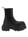 Rick Owens Beatle Mega Tractor Black Calf Leather Boots In Black