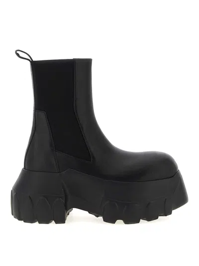 Rick Owens Beatle Mega Tractor Ankle Boots In Black