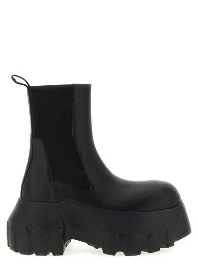Rick Owens 'beatle Mega Tractor' Ankle Boots In Black