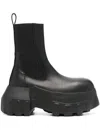 Rick Owens Mega Bumper Beatle Leather Chelsea Boots In Black