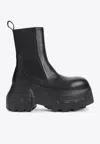 Rick Owens Black Hollywood Beatle Mega Tractor Chelsea Boots In Black