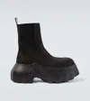 Rick Owens Black Hollywood Beatle Mega Tractor Chelsea Boots In Black