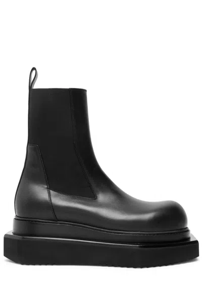 Rick Owens Beatle Turbo Cyclops Leather Chelsea Boots In Black