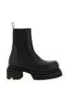 Rick Owens Chunky Sole Ankle Boots With Elastic Panels In Black