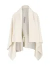 Rick Owens Womens Milk Hooded Medium Wrap Knitted Cardigan In White