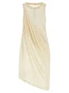 Rick Owens Anthem Draped Cotton-jersey Tank Top In Beige