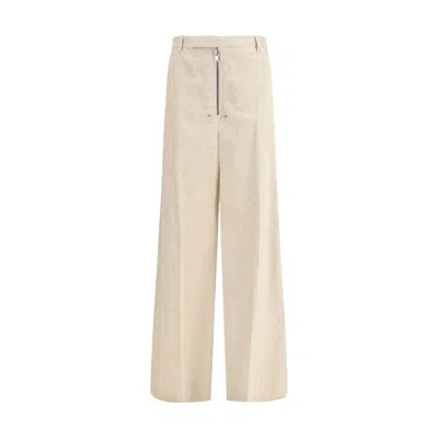 Rick Owens Beige Cotton Casual Pants In Neutral