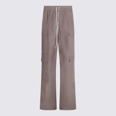 Rick Owens Beige Cotton Pants In Gray