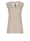 Rick Owens Beige Cotton Sleeveless Top