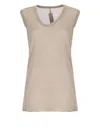 Rick Owens Beige Cotton Sleeveless Top In Neutrals