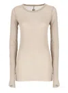 Rick Owens Beige Cotton Tshirt In Neutrals
