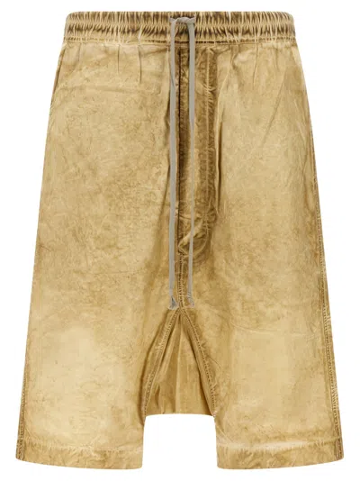 Rick Owens Beige Drawstring Pods Bermuda Shorts