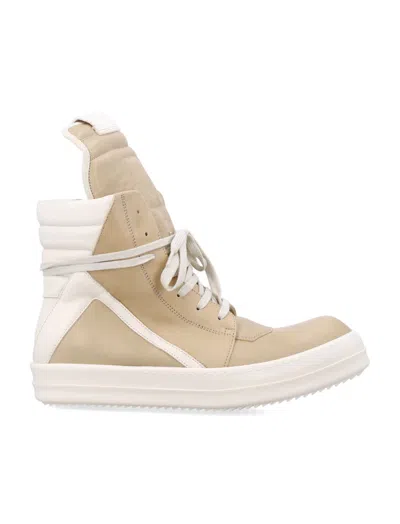 Rick Owens Beige High Top Sneakers