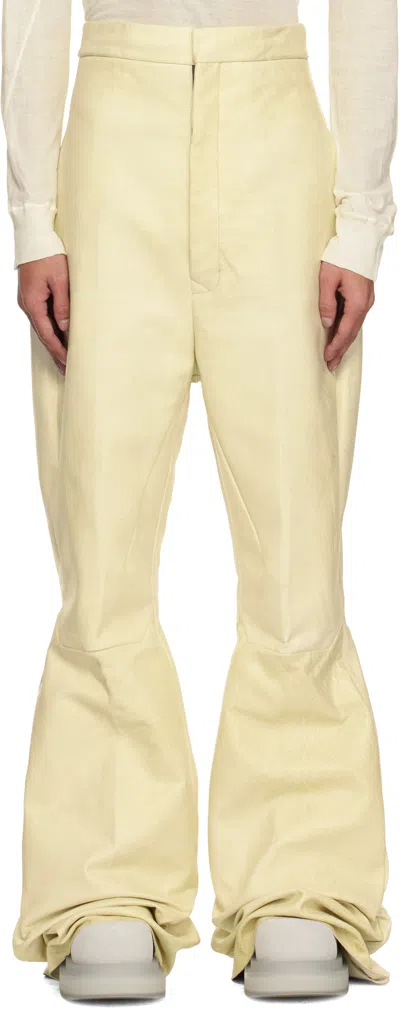 Rick Owens Beige Hollywood Dirt Bolan Leather Trousers In 81 Parchment