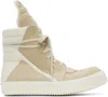 Rick Owens Hollywood Geobasket High Top Sneakers Parchment And Milk In 8111 Parchment/milk/