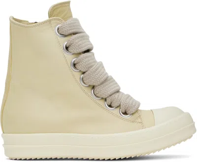 Rick Owens Beige Hollywood Jumbolace Sneakers In 8111 Parchment/milk