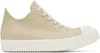 Rick Owens Beige Hollywood Low Sneaks Sneakers In 8111 Parchment/milk/
