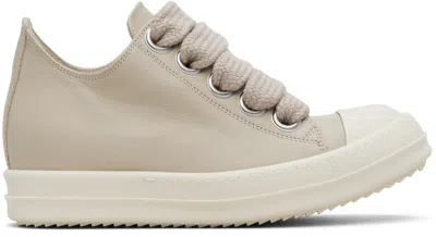 Rick Owens Beige Jumbolace Low Sneakers In Neutral