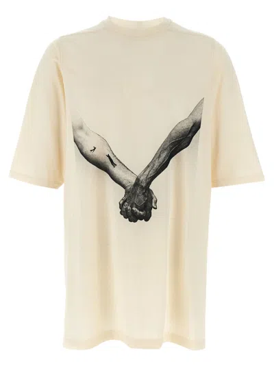 RICK OWENS BEIGE LOGO T-SHIRT