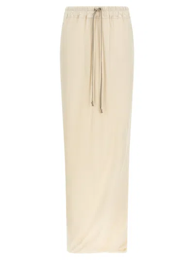 Rick Owens Beige Pull On Pillar Skirt