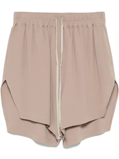 Rick Owens Beige Relaxed-fit Boxer Shorts With Drawstring Waist In Neutral