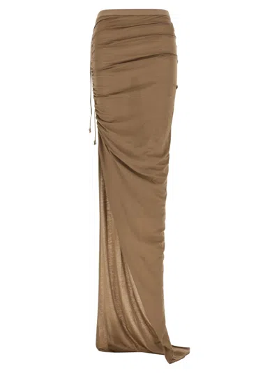 Rick Owens Beige Soft Edfu Skirt