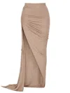 Rick Owens Beige Solid Maxi Skirt In Beige