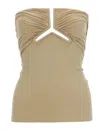 Rick Owens Beige Solid Strapless Top In Beige