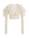 Rick Owens Beige Solid V Neck Top In Beige