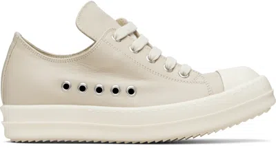 Rick Owens Beige Temple Extreme Low Sneakers In Neutral