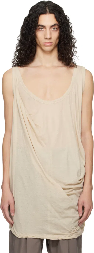 Rick Owens Beige Temple Pony Tank Top In Neutral