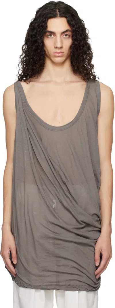 Rick Owens Beige Temple Pony Tank Top In Gray