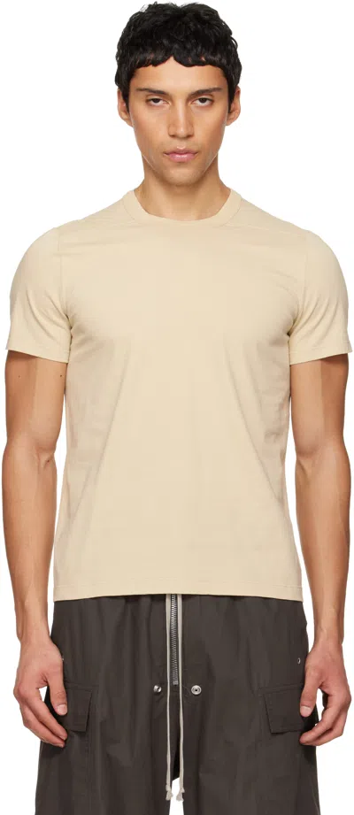 Rick Owens Beige Temple Short Level T-shirt In Gray