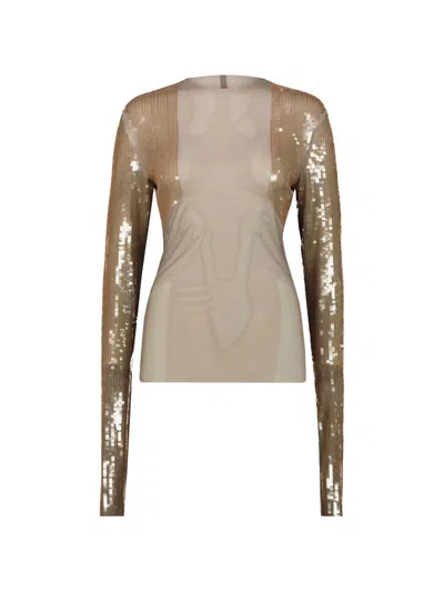 Rick Owens Beige T-shirt In Neutral
