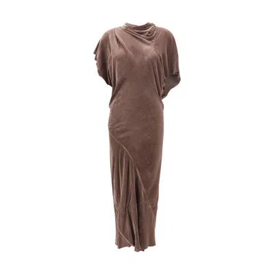 Rick Owens Beige Viscose Casual Dress In Multi