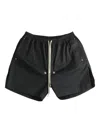 Rick Owens Relaxed Cotton Poplin Shorts With Practical Pockets In Black