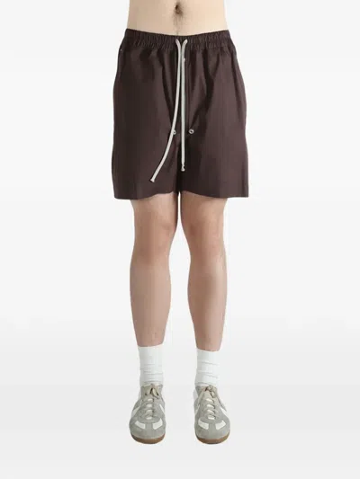 Rick Owens Bela Boxers Drawstring Shorts In Brown