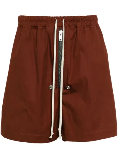 Rick Owens Bela Boxers Poplin Shorts In Red