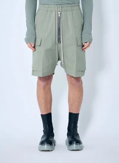 Rick Owens Bela Cargo Shorts In Green