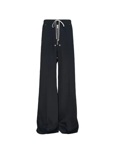 Rick Owens Bela Drawstring Wide-leg Trousers In Black