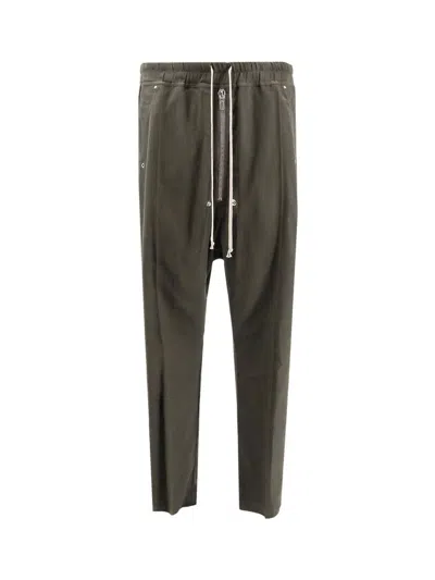 Rick Owens Bela Dropped Crotch Drawstring Trousers In Green