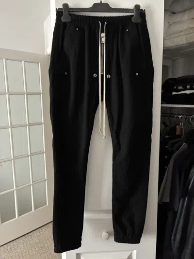 Pre-owned Rick Owens Bela Joggers Boiled Wool S Strobe In Black