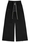 Rick Owens Wide Bela Cotton Poplin Pants In Black