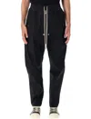 Rick Owens Bela Drawstring Button Trousers In Black