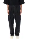 Rick Owens Bela Drawstring Button Trousers In Black
